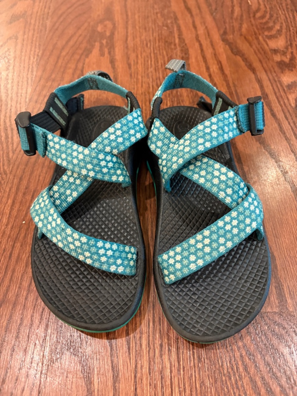 Chaco Kids Teal Floral Strap Sandals